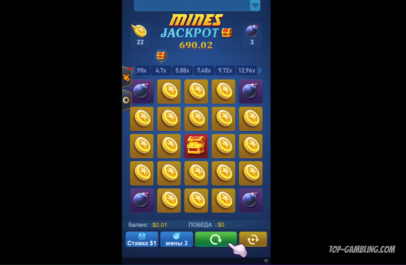 Mines – обзор казино-игры: геймплей, особенности и шансы на крупный выигрыш