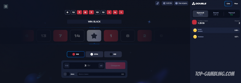 Double — обзор игры: цвета, ставки и шансы на крупный выигрыш
